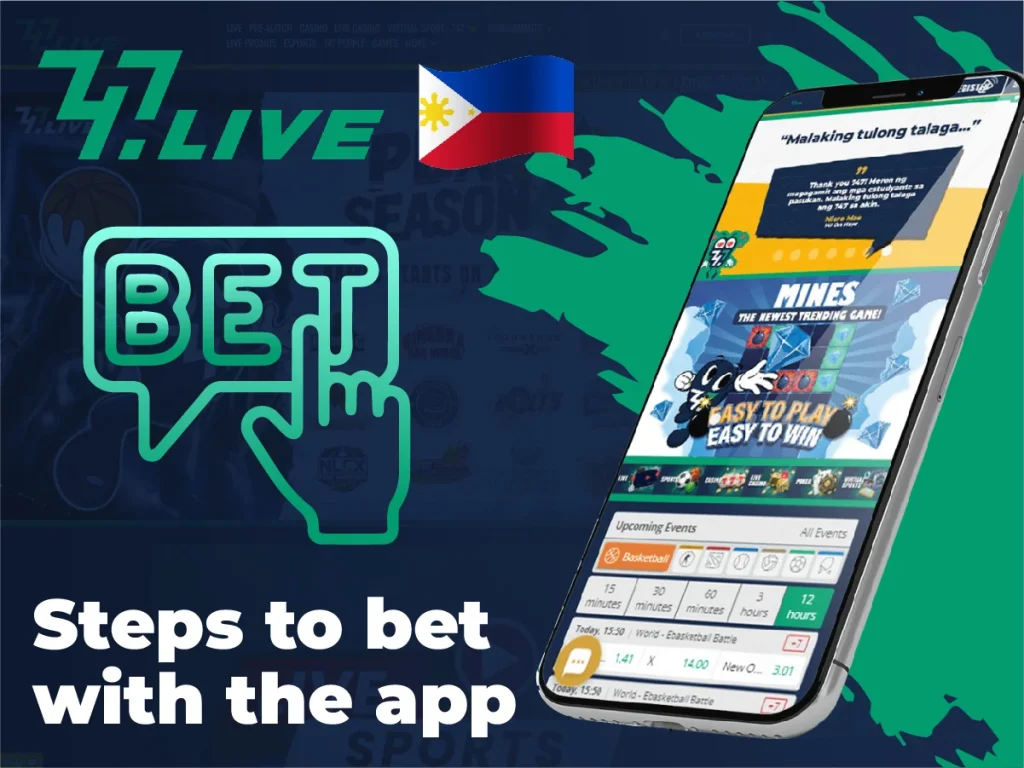 Steps to bet with the app
